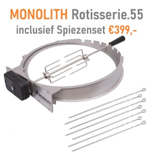 Monolith Rotisserie .55 met Spiesenset