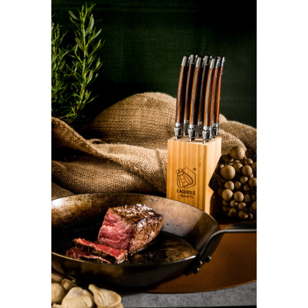 Laguiole Premium Line Hout 6-delig Steakmessen set.