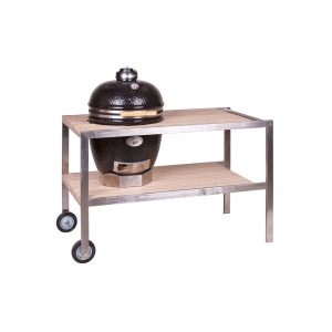 Monolith Classic RVS Tafel met Teakhout