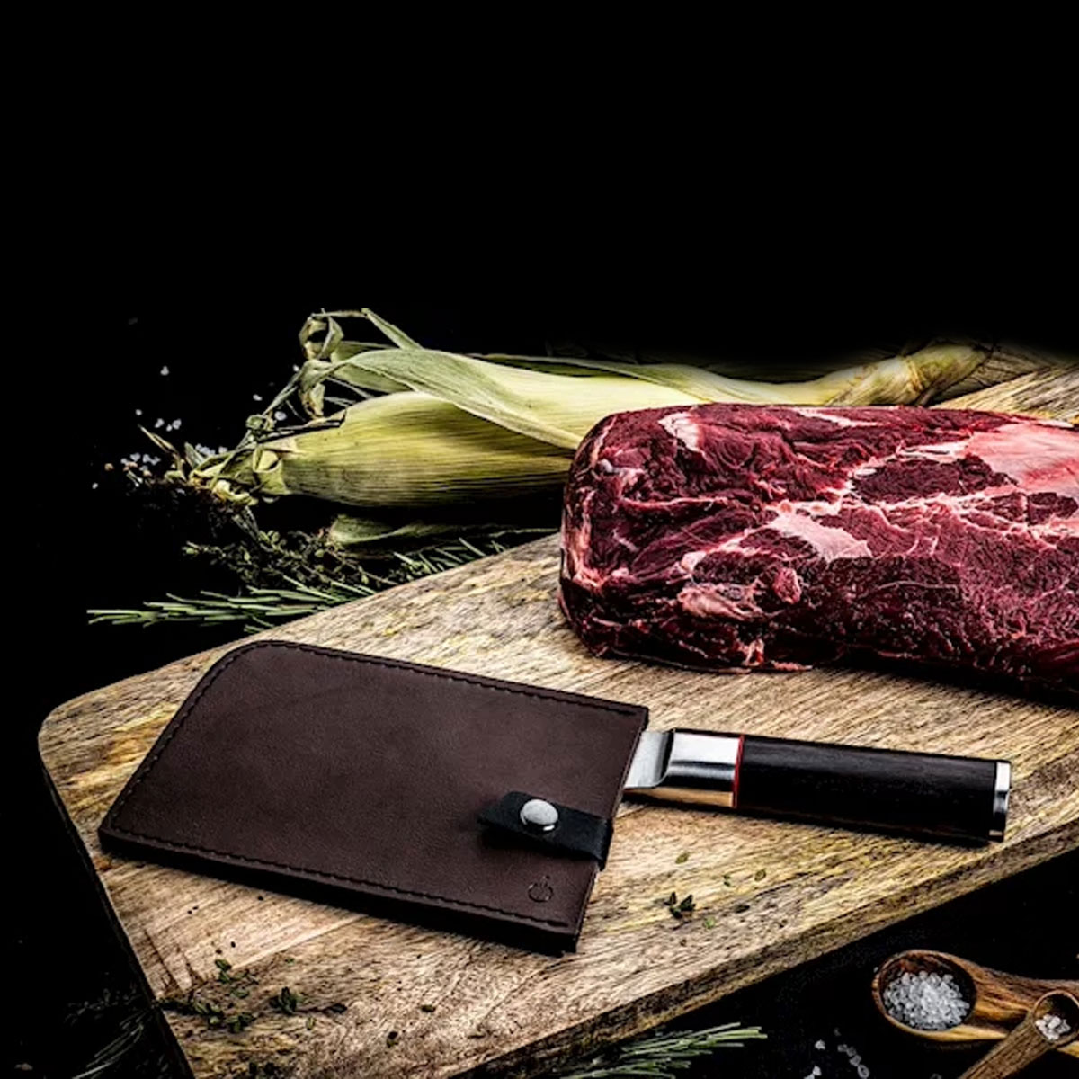 Forged Leren Hoes Cleaver - Afbeelding 2