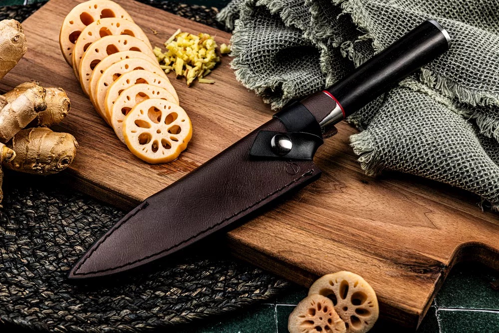 Forged Leren Hoes Koksmes 16 cm - Afbeelding 2