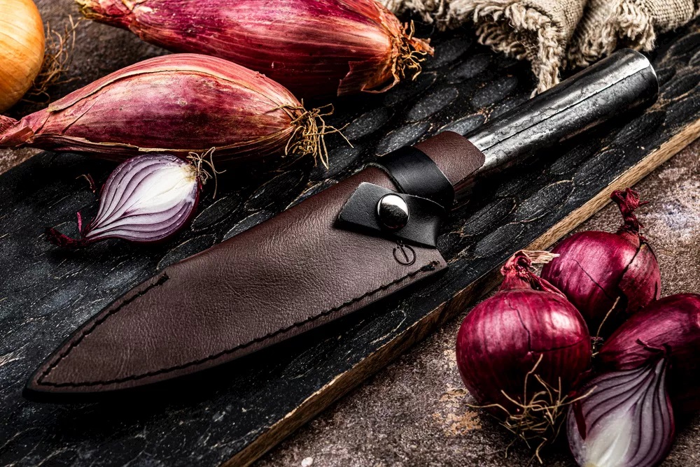 Forged Leren Hoes Koksmes 16 cm - Afbeelding 3