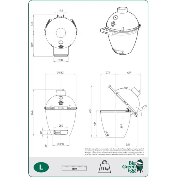 Big Green Egg Large met Onderstel en Beschermhoes - Afbeelding 12