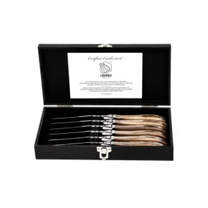 Laguiole Luxury Steakmessen Olijfhout