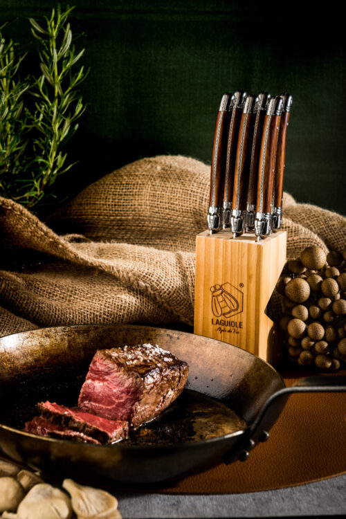 Laguiole Premium Line Hout 6-delig Steakmessen set.