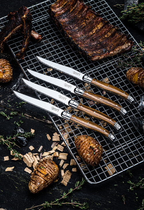 Laguiole Premium Line Hout 6-delig Steakmessen set.