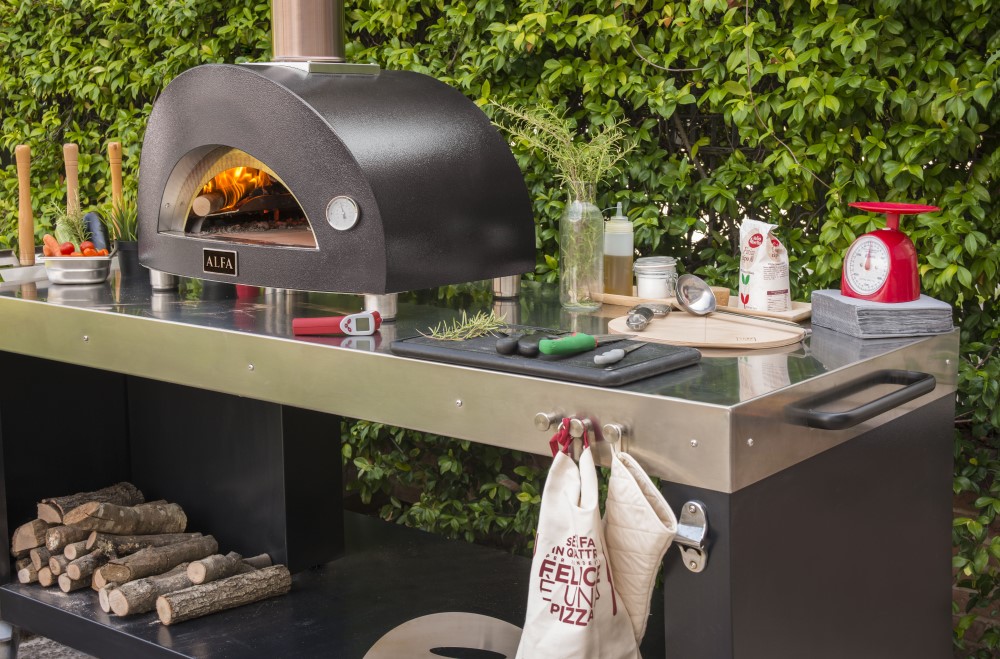 Alfa Forni Pizzaoven Moderno 2 Pizze Grijs Hout - Afbeelding 8