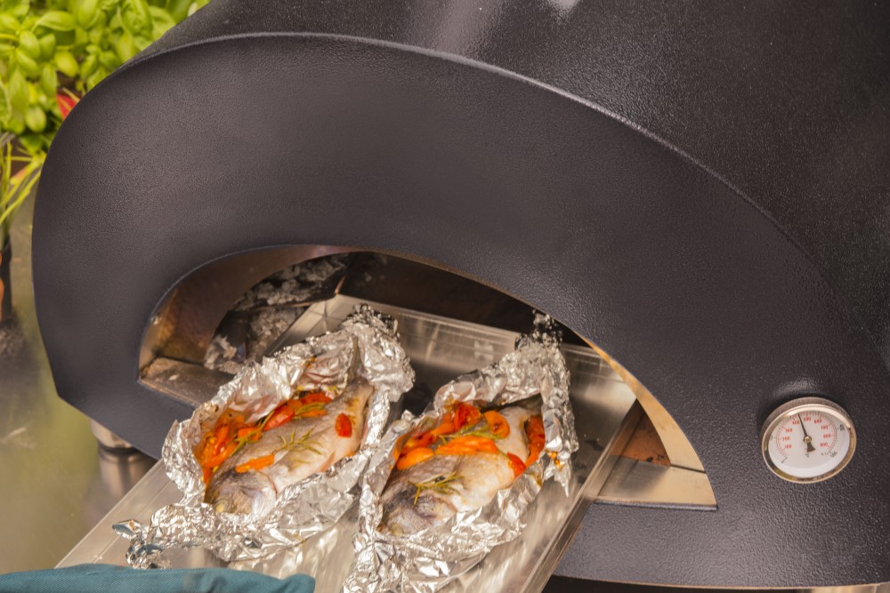 Alfa Forni Pizzaoven Moderno 2 Pizze Grijs Hout